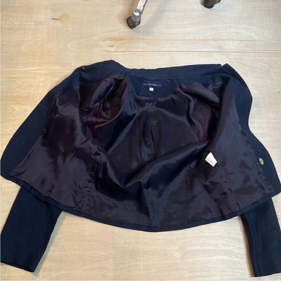 Navy Linen Blend Blazer Jacket Vintage Breeches Made in USA Size 6 - Picture 3 of 9